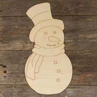 Snowman Wearing a Hat and Scarf Comic Style Main Image