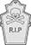 Plain Top Hole Image Grave Stone Fancy Skull