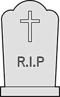 Grave Stone Scalloped RIP Cross Main Image