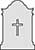 Plain Image Grave Stone Fancy Cross Cutout