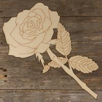 Rose with Stem and Leaf Main Image