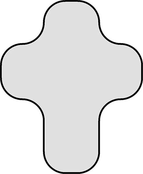 Shape Christian Cross Rounded Plain